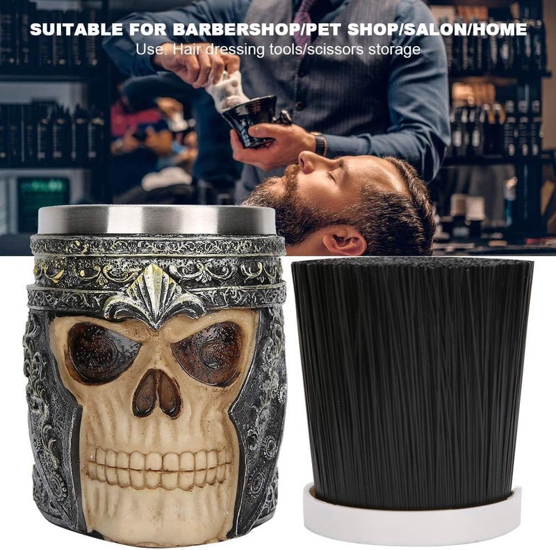 woobles Salon Scissors Holder, Retro Skull Pattern Salon Shear Holder, Professional Stylist Scissors Hair Clips Combs Storage Box for Salon/Barber Shop - Image 2